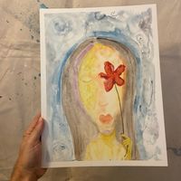 #8 Girl With Flower (12x16")
