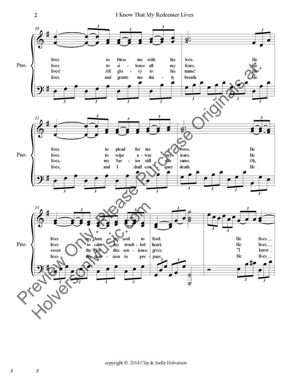 I Know That My Redeemer Lives / Moonlight Sonata - Sheet Music - 1 License