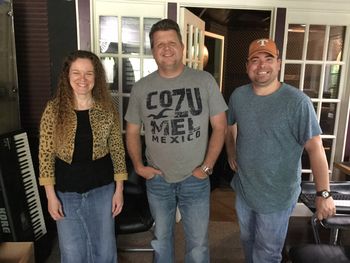 Michelle with Producer Shane Roark and Vocal Engineer Jack Allen at Chapel Valley Studio 2016
