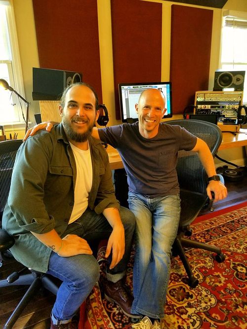 Matt Koziol, country vocalist, and Cliff Goldmacher, producer, recording engineer, musician and educator at the studio where our song "Through The Eyes Of My Child" was demoed in Nashville!