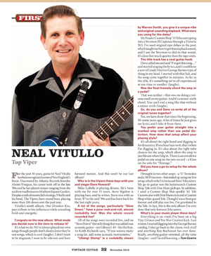 Vintage Guitar Magazine featured a story on Neal Vitullo in their November Issue 2018. Click the facebook icon below to view the video.