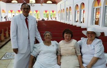 Rev. Patolo Mageo & church members in Pago
