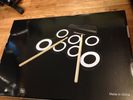 Portable Electronic Drum Pad kits Foldable Practice Instrument - BLACK WHITE