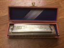 Mid to Late 1930s M. Hohner Super Chromonica Model 270 Key of C Harmonica with Original Wood Box Made in Germany.