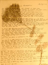 Handwritten lyric sheet