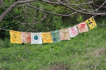 Prayer flags made by Spring Awakes participants. 2015. Photo: Lewis Melville.
