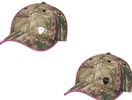 Ladies Camo Ball cap with pink edging