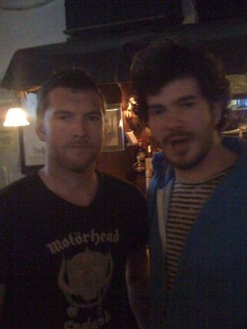 Sam Worthington(AVATAR, Clash of the Titans) and I during my break @The Back Fence in the village. He hung out all night!
