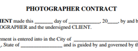 Photographer Contract 