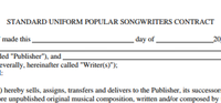 Songwriter Contract 
