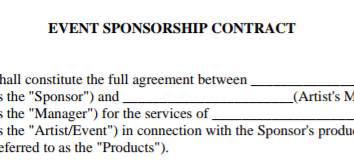 Event Sponsorship Contract 
