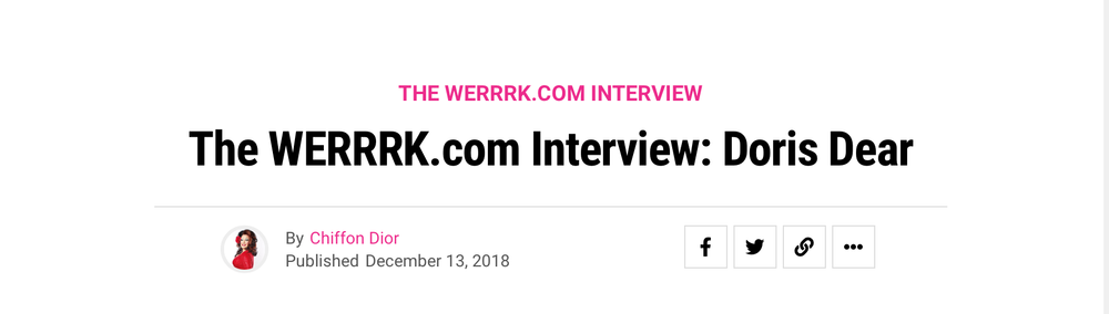 Read my fun interview with WERRRK! 