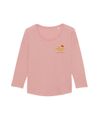 Modèle Femme Stella Waver Slub Canyon Pink | Le T-shirt manches 3/4 femme à emmanchure descendue