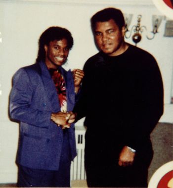 Darryl Buchanan & The Greatest Ali at his home in Berrien Springs, MI 1990's.
