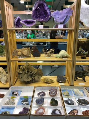 Mineral specimens of all sizes and price points.