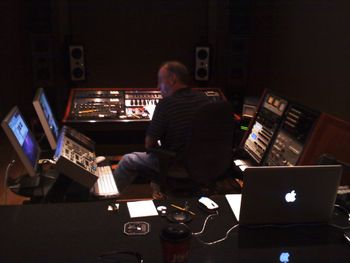 In the studio at SAE Mastering with the great Rodger Seibel, 2011
