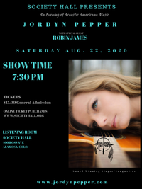 JORDYN PEPPER AND ROBIN JAMES AT SOCIETY HALL - LIVE AND ONLINE!