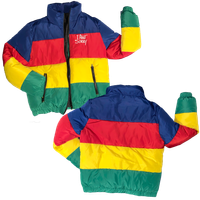Primary Colorblock "I Ain't Sorry" Puffer Jacket