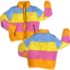 Pastel Colorblock "I Ain't Sorry" Puffer Jacket