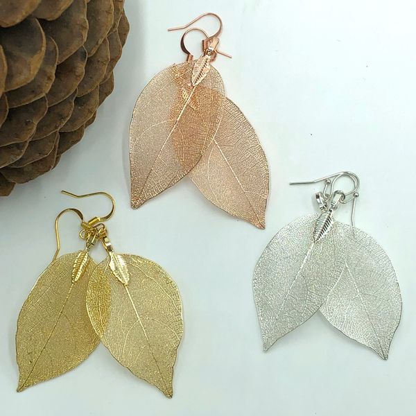 Real Leaf Earrings