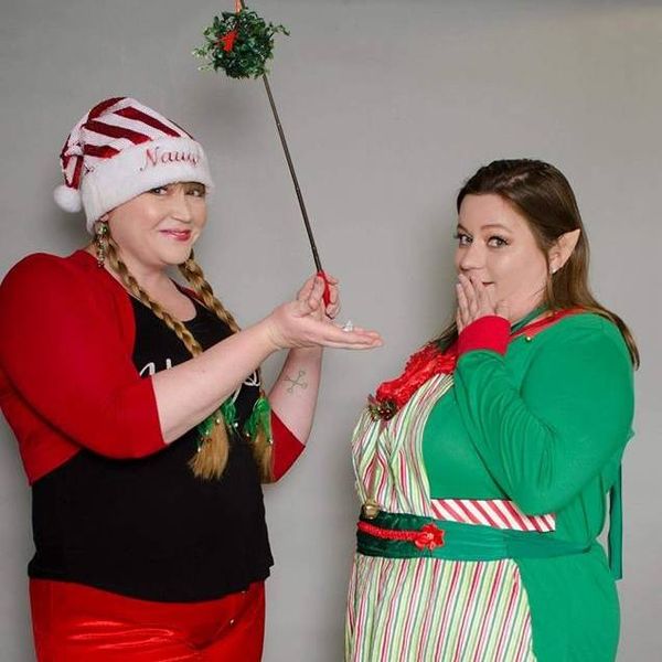 Olivia West and Krys Midgett dress as elves and do toy drives a lot. 