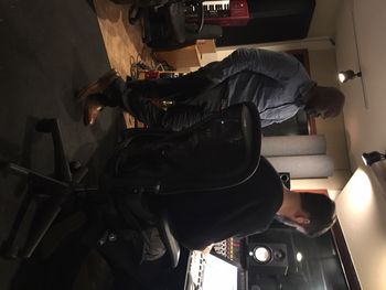 My producer (Dennis Atkinson--the guy standing up) and my sound engineer (Dave) at Morning Star Studios
