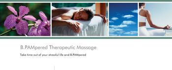 
PAMpered Therapeutic Massage • 204 Kimberly Avenue • East Haven, Connecticut 06512 • www.bpamperedtherapeuticmassage.com


