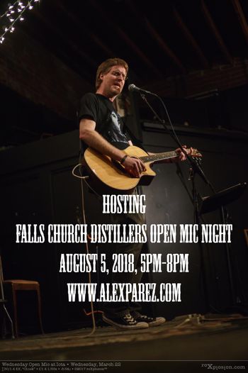 Hosting Falls Church Distillers Open Mic Night Sunday, August 5, 2018, 5pm-8pm
