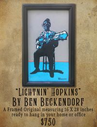 Lightnin' Hopkins Framed Original 
