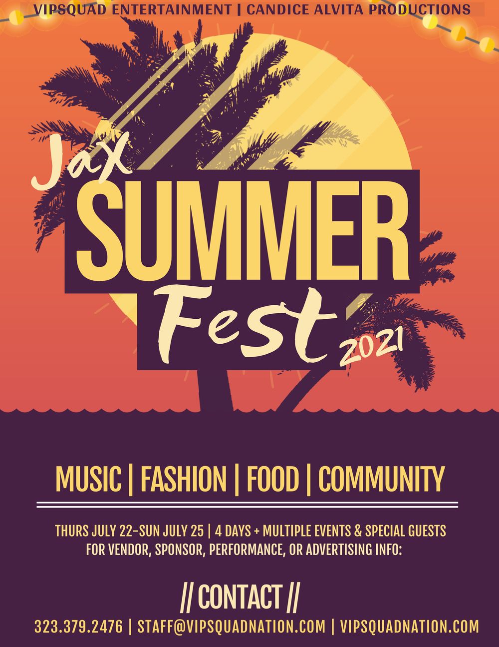 Jax Summer Fest 2021 will include a Back 2 School Supply Drive, an adult and youth Flag Football Tournament, and our annual Feed Those In Need event -- find info at JaxSummerFest2021.eventbrite.com