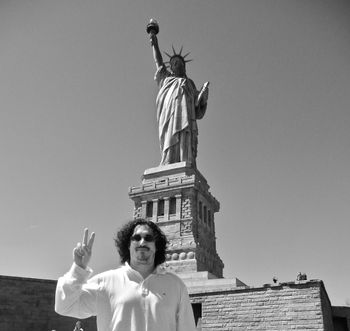Chris Colby with the Statue of Liberty - New York, United States
