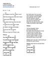 I Will Be With You - Lyrics with Chords as Sandy Plays Them