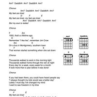 My Feet Are Tired - Lyrics with Chords as Sandy Plays Them