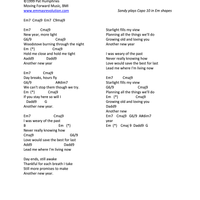 Another New Year - Lyrics with Chords as Sandy Plays Them