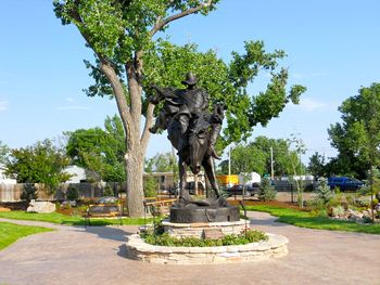 The "Good Ride Cowboy" Monument as you first walk into the park.
