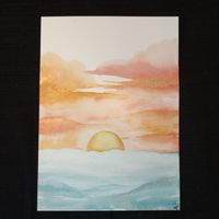 ART + INK //ocean sunset//