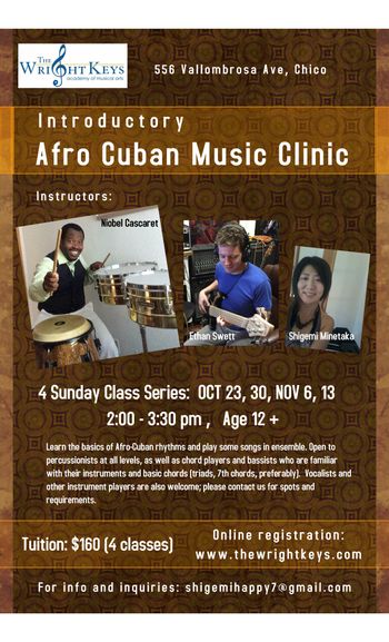 beginning cuban music workshop flyer
