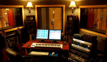 The control room is the center piece of Blissman Studios. From here, we record the sounds that help artists achieve their musical vision.
