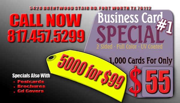 5000 UV COATED BUSINESS CARDS