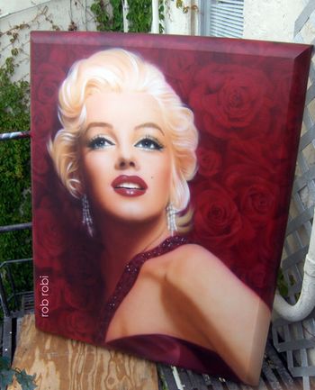 Marylin with roses' Acrylic on canvas - 36'' x 48'' 2010 (sold)
