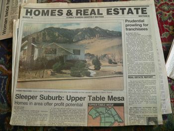 Cover story for the Boulder Daily Camera Homes and Real Estate section

