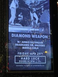 Diamond Weapon, Junko Daydream, Deadhawk FM, Waivers, Middle Child @ Hard Luck