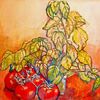 Basil & Tomatoes | original painting from Picture Cooking This