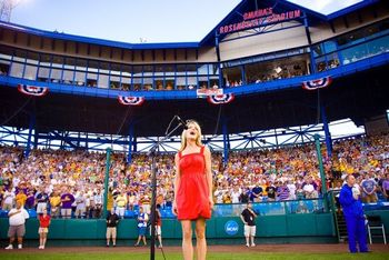 Heidi Joy Performs the National Anthem at the College World Series
