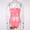 Black/Pink/White Lace Bodysuit 