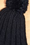 'Naria' Hat w/ Pompom - BLACK