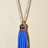 Blue & Silver Tassel Necklace