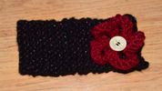 Red Glitter Headband with Red Flower