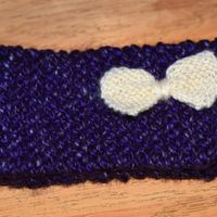 Purple Headband with White Bow