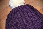 'Andonna' Hat w/ Pompom - PURPLE